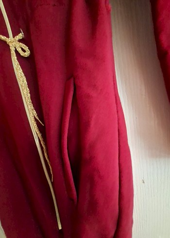 Bordo Nakışlı Uzun Kadın Spor Elbise - Görsel 5