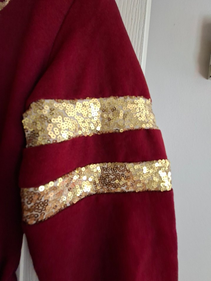 Bordo Nakışlı Uzun Kadın Spor Elbise - Görsel 4