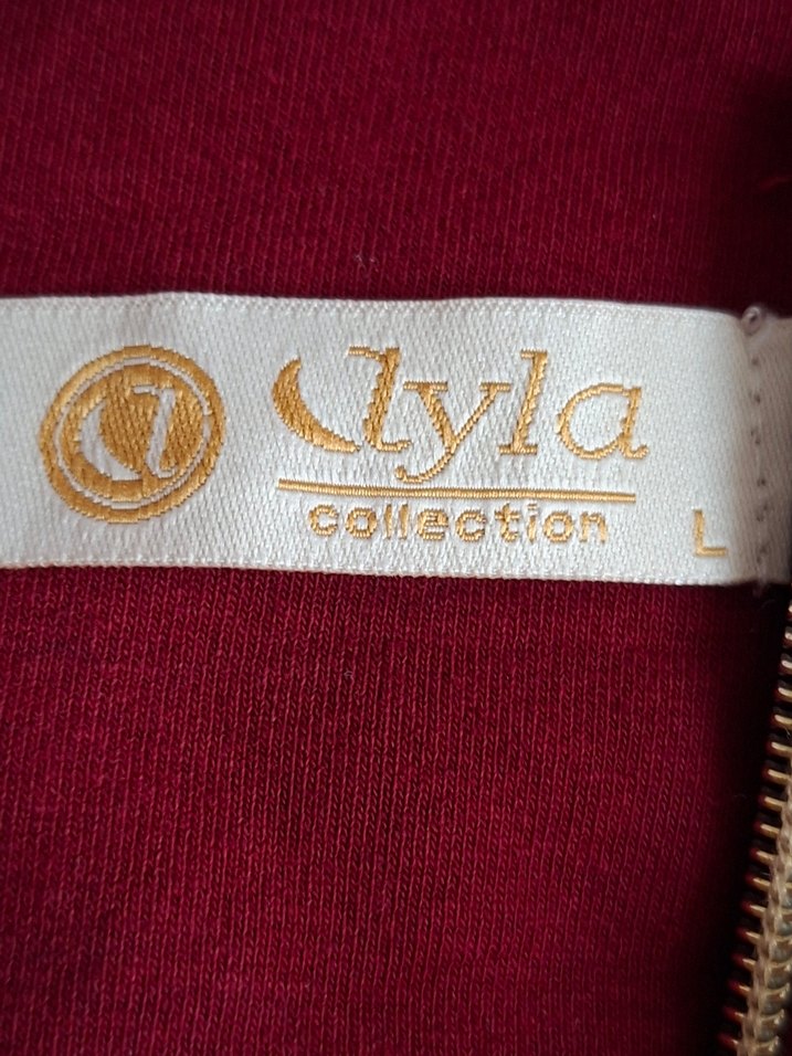 Bordo Nakışlı Uzun Kadın Spor Elbise - Görsel 2