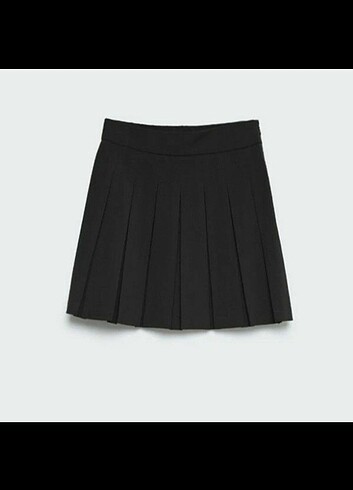 Stradivarius siyah pileli etek 