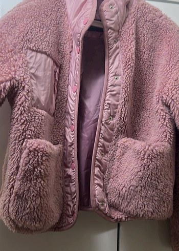 LCW Pembe Peluş Kadın Mont - Görsel 6