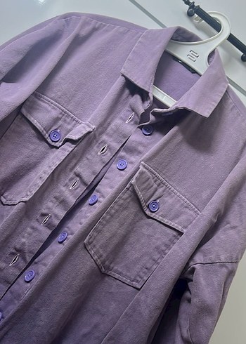 Defacto mor renk geçişli kot ceket - Görsel 4