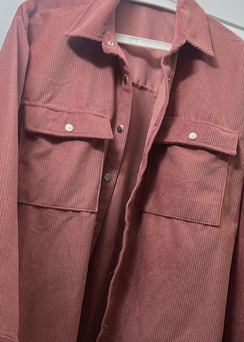 Pembe Kadın kadife Uzun Kollu Gömlek - Görsel 2