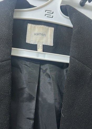 Kadın Siyah kaşe Velcro Detaylı kaban - Görsel 3