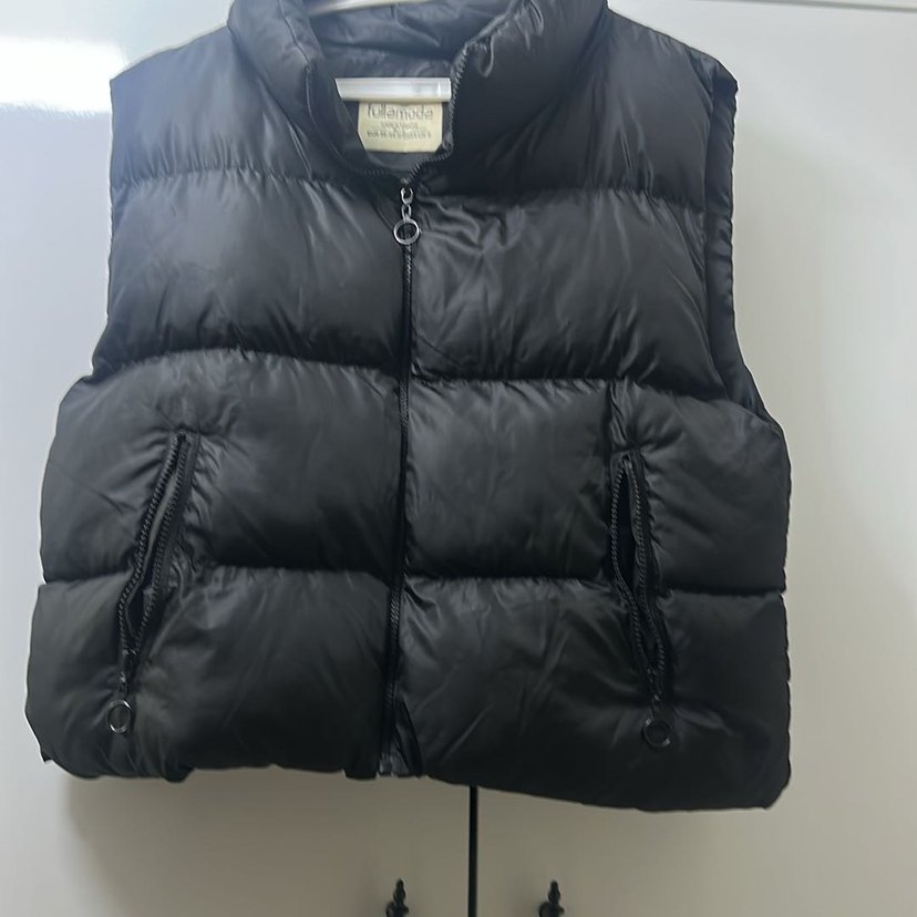 Siyah Kadın Fermuarlı Şişme Yelek - Görsel 3