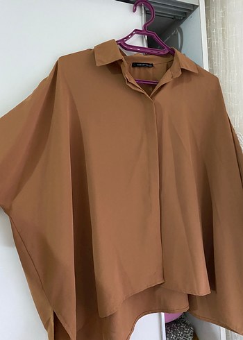m Beden camel Renk Camel Kadın Salaş Gömlek