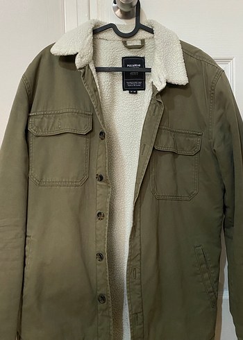 Pull and Bear American vintage haki yesil pelus kurk erkek ceket