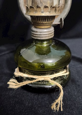 Antika Haki Renkli Gaz Lambası - Görsel 2