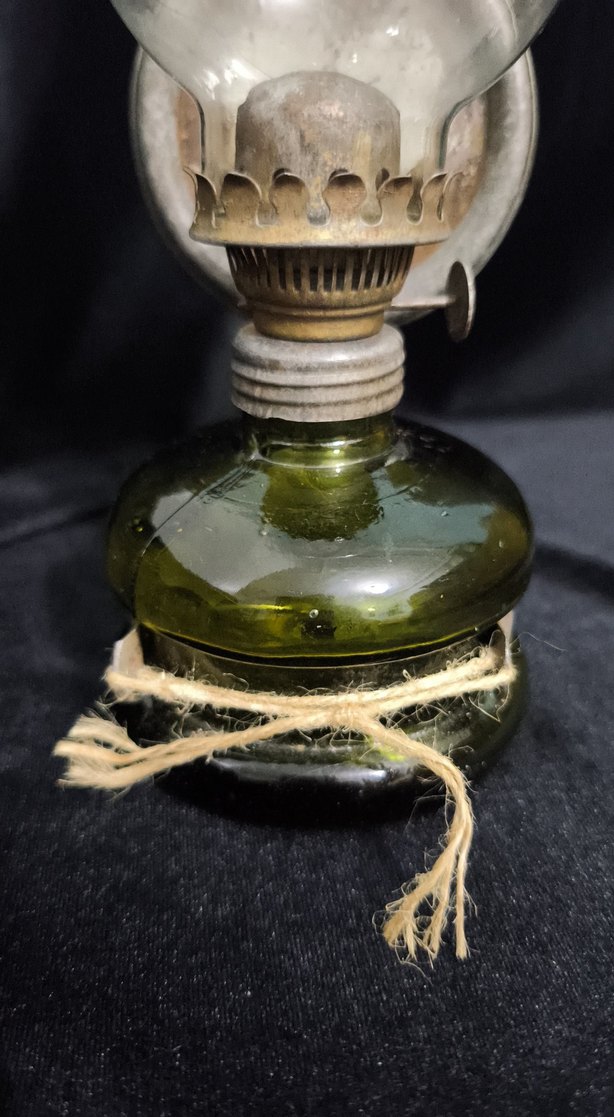 Antika Haki Renkli Gaz Lambası - Görsel 2