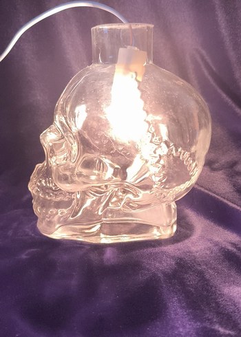 Şeffaf Kafatası Tasarımlı Masa Lambası - Görsel 4