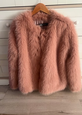 Pembe Bohem Midi Kadın Suni Kürk Ceket