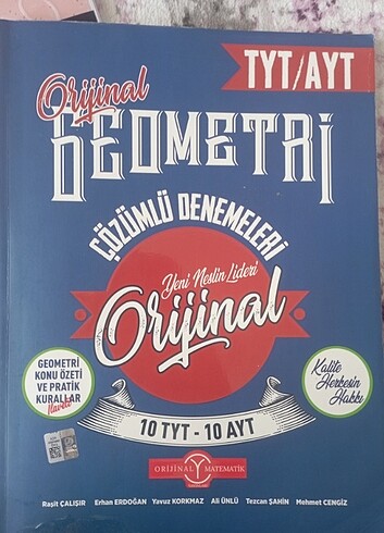 Orijinal tyt ayt geometri branş denemesi