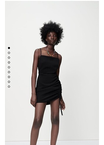 Zara siyah mini elbise