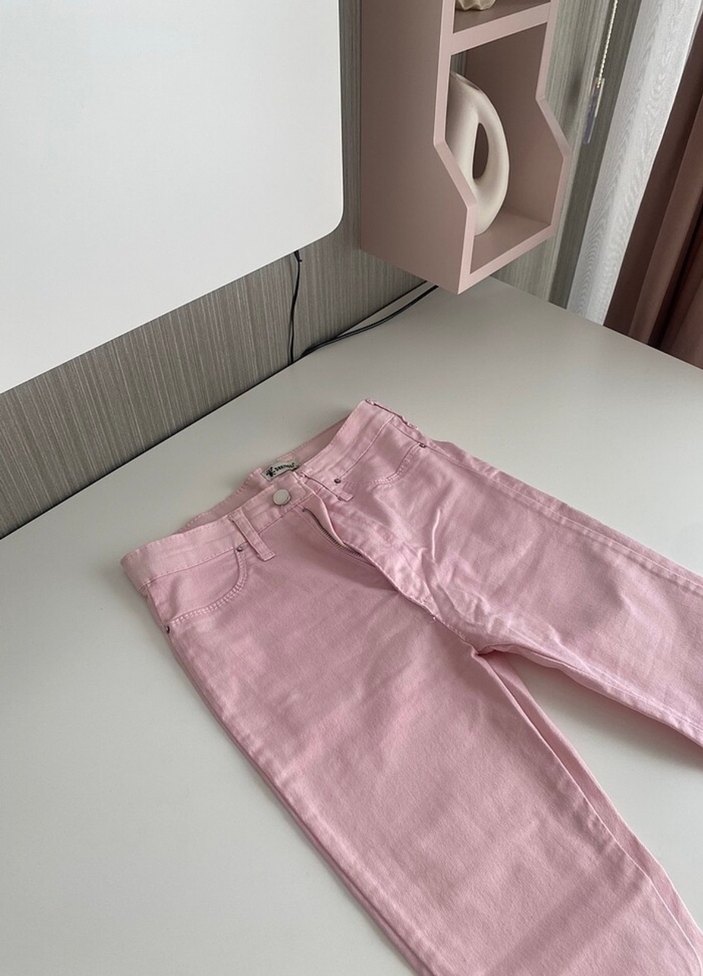 Pembe Skinny Kot Pantolon - Görsel 3
