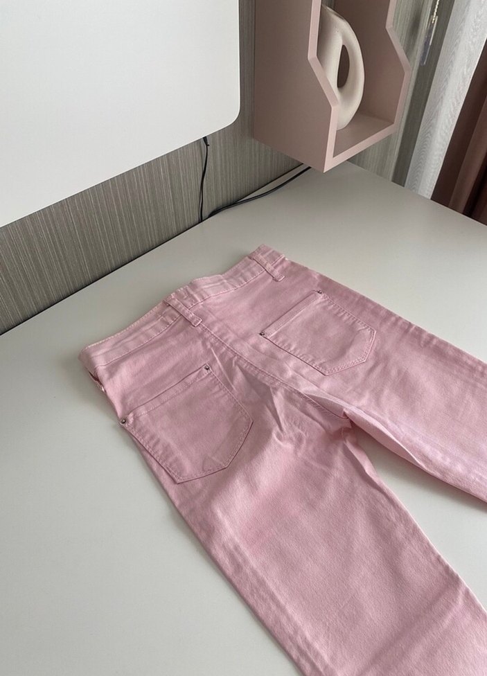 Pembe Skinny Kot Pantolon - Görsel 4