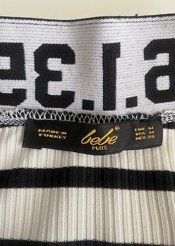 Çizgili Yarım Fermuarlı Örme Crop Top - Görsel 5