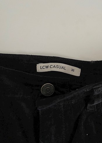 Siyah Kadife Skinny Jean - Görsel 5