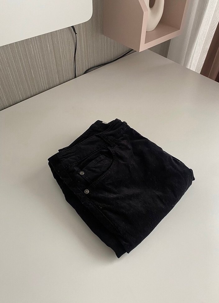 Siyah Kadife Skinny Jean - Görsel 2