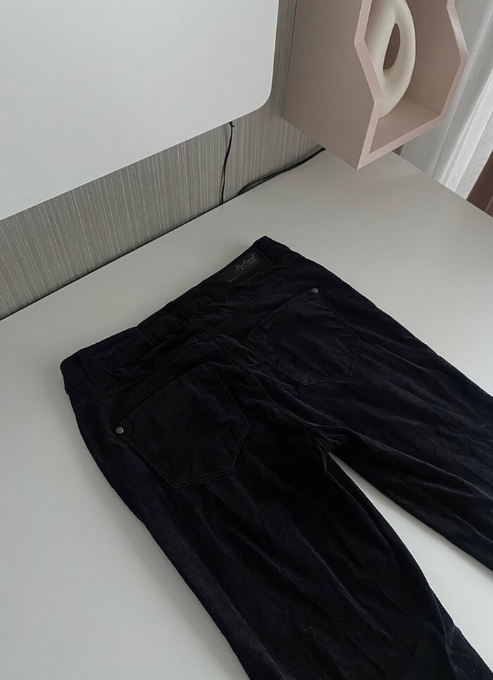 Siyah Kadife Skinny Jean - Görsel 4
