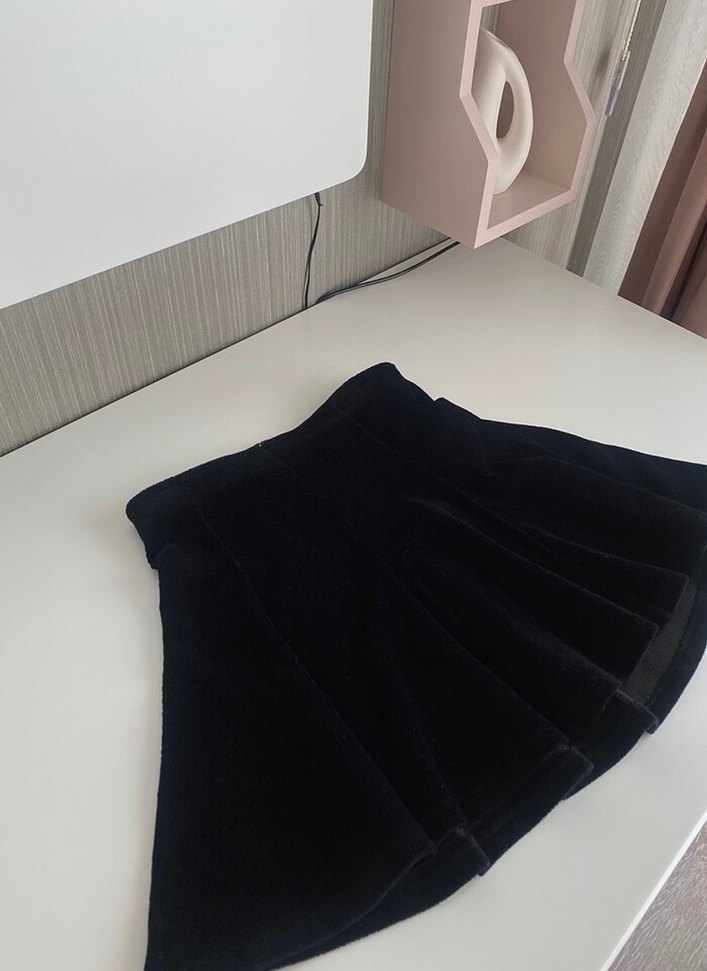 Siyah Kadife Çan Etek - Görsel 4