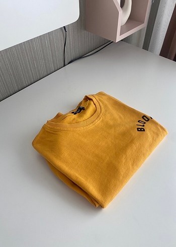Sarı Baskılı Kadın Sweatshirt - Görsel 2