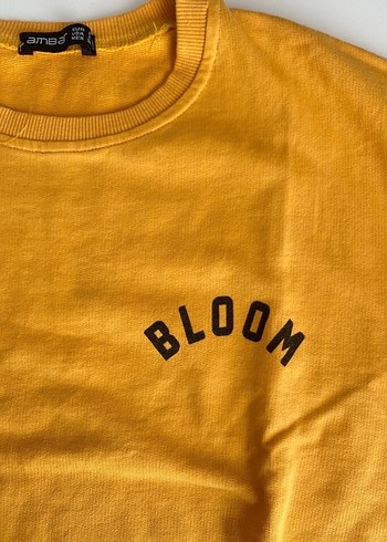 Sarı Baskılı Kadın Sweatshirt - Görsel 5