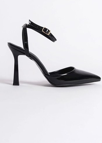Siyah Bilekten Bağcıklı Stiletto Topuklu Ayakkabı - Görsel 2