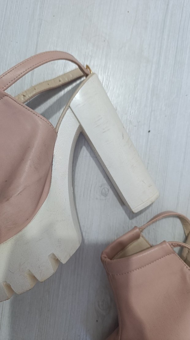 Beyaz Platform Topuklu Kadın Ayakkabı - Görsel 5