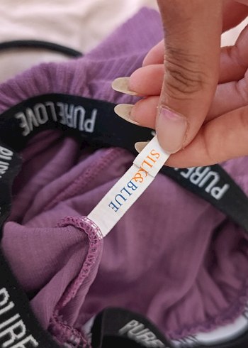 Diğer Mor Triko İp Askılı Pijama Takımı