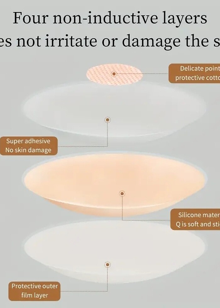 Yeniden Kullanılabilir Görünmez Silikon Göğüs Pedleri - Görsel 5