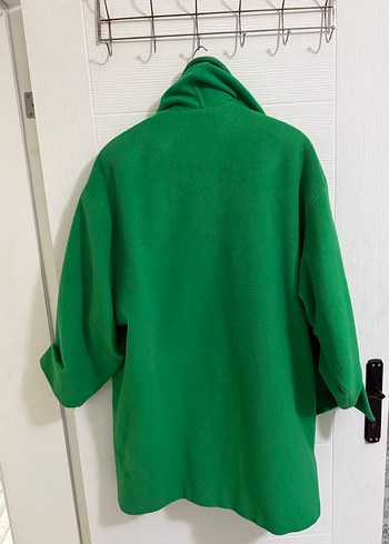 Yeşil Kadın Salaş Uzun Kaban Kendinden Atkılı İtalyan üretim - Görsel 3
