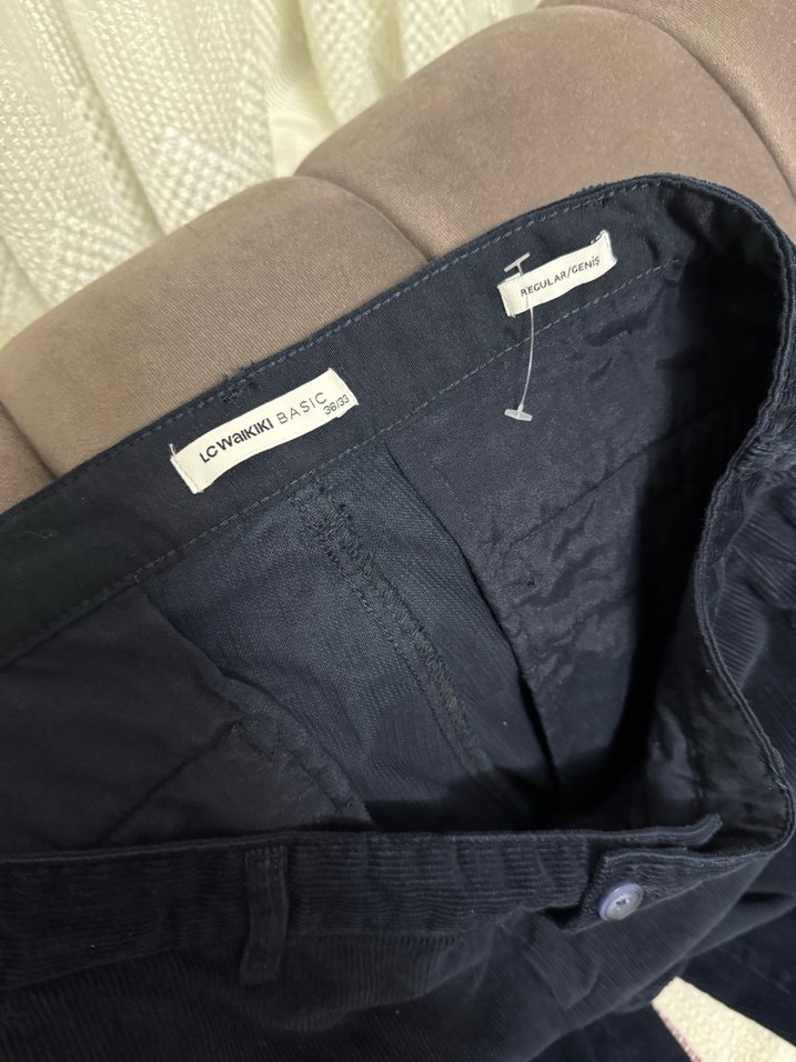 2 adet erkek pantolon 36 beden biri kadife diğeri keten türü - Görsel 5