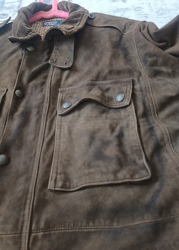 Düğmeli Kahverengi Süet Erkek Ceket - Görsel 2