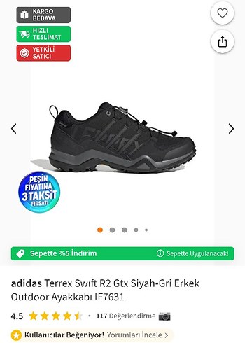 Gore-Tex Siyah Outdoor Erkek Ayakkabısı - Görsel 8