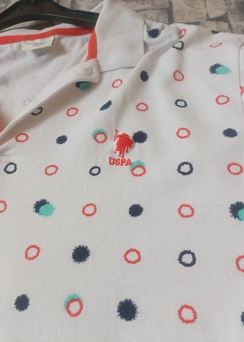 Beyaz Desenli Kısa Kollu Polo Tişört - Görsel 7