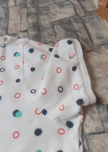 Beyaz Desenli Kısa Kollu Polo Tişört - Görsel 8