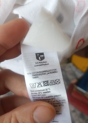 Beyaz Desenli Kısa Kollu Polo Tişört - Görsel 5