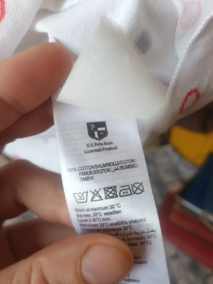 Beyaz Desenli Kısa Kollu Polo Tişört - Görsel 5