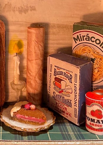 Minyatür Ahşap yılbaşı mutfak dolabı / süs - Görsel 3