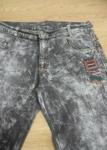 40 Beden Gri Kadın Skinny Denim Jean Pantolon