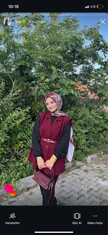 Bordo kemerli yelek