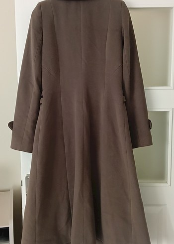 Bej Kaşe Uzun Kadın Klasik Kesim Kaban - Görsel 2