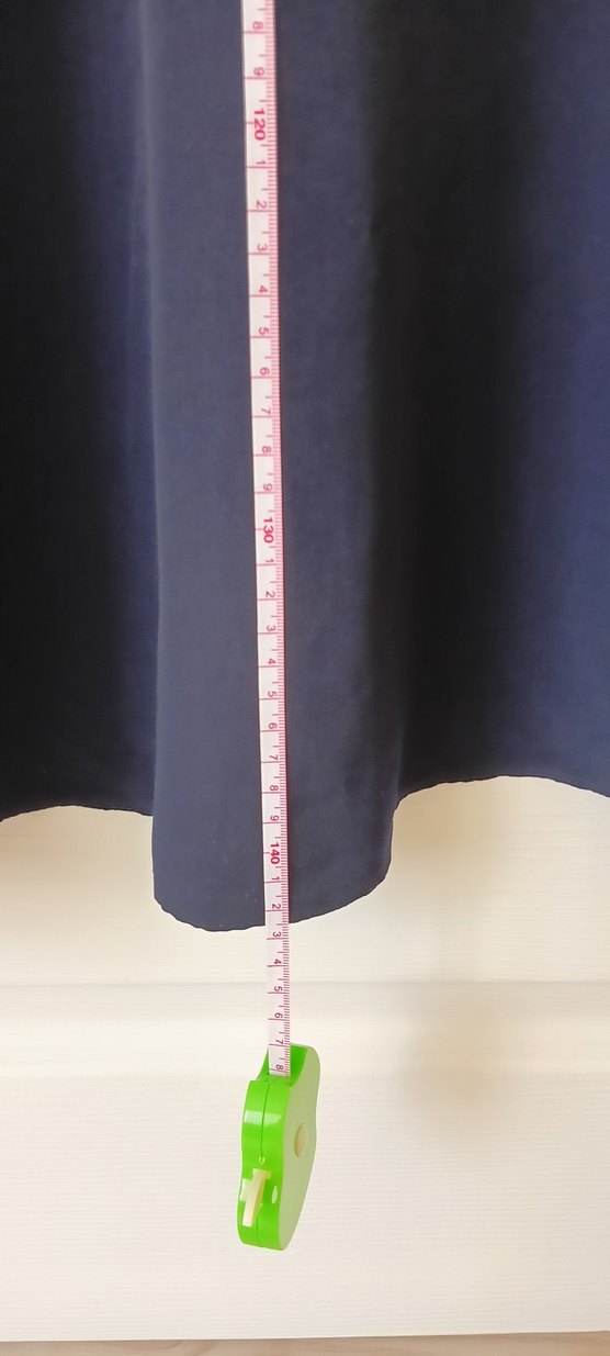 Düğmeli Lacivert Uzun Kadın Elbise - Görsel 4