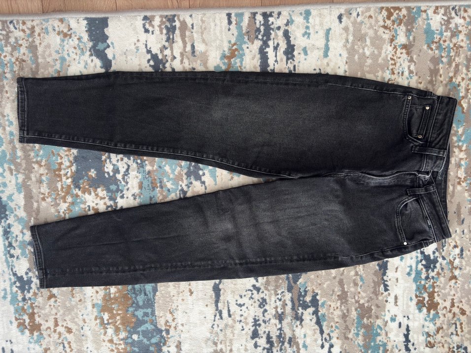 Gri Bağlamalı Salaş Midi Kadın Kot Pantolon - Görsel 2