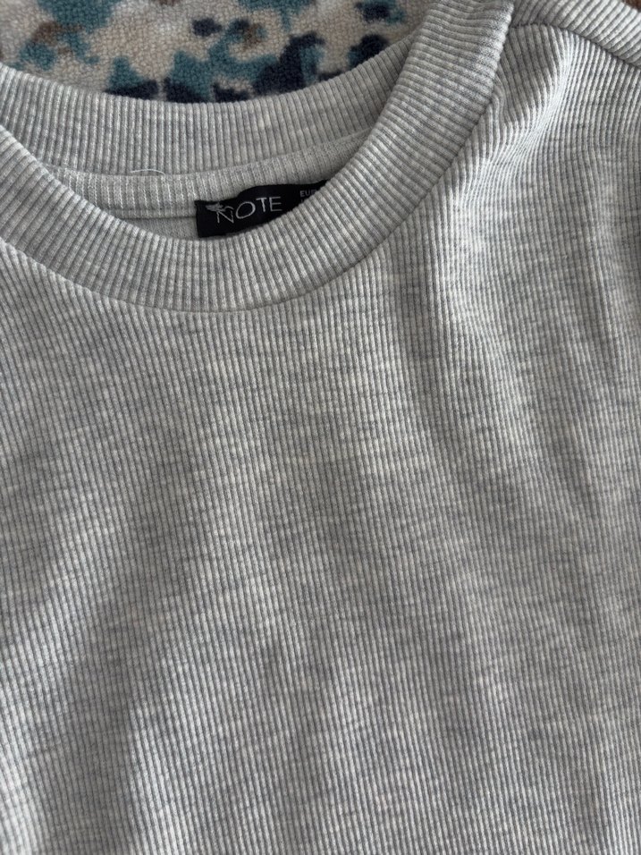 Gri Kadın Pamuklu Uzun Kollu Kazak - Görsel 2