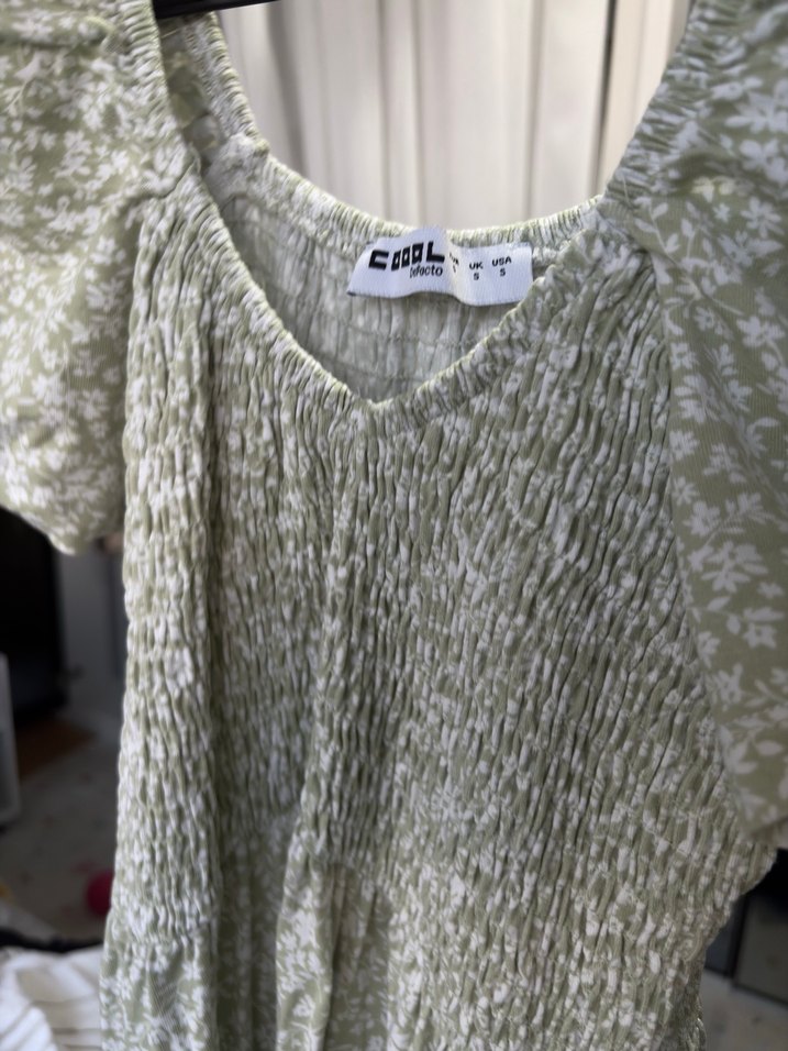 Bohem Gri Desenli Uzun Keten Elbise - Görsel 2