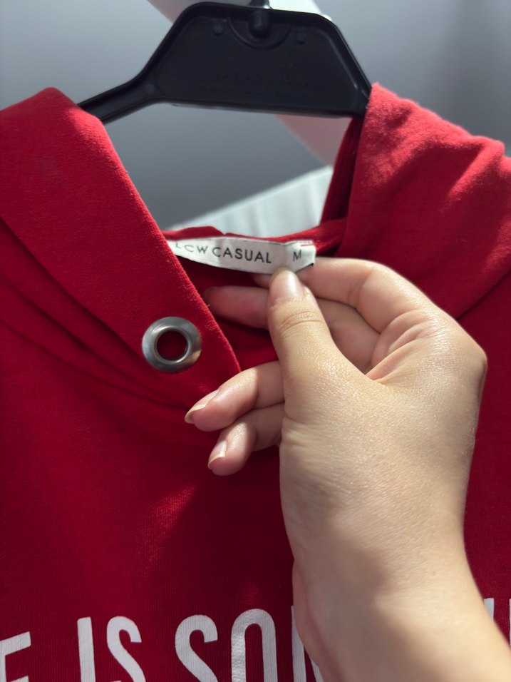 Kırmızı Kapüşonlu Uzun Kollu Sweatshirt - Görsel 2