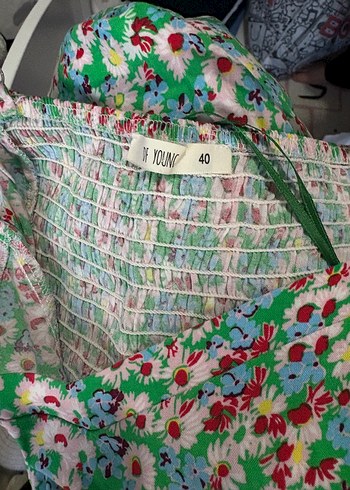 Çiçek Desenli Uzun Askılı Bohem Elbise - Görsel 2