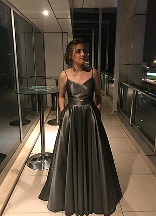 Füme Uzun Gece Elbisesi/ Abiye / Mezuniyet 