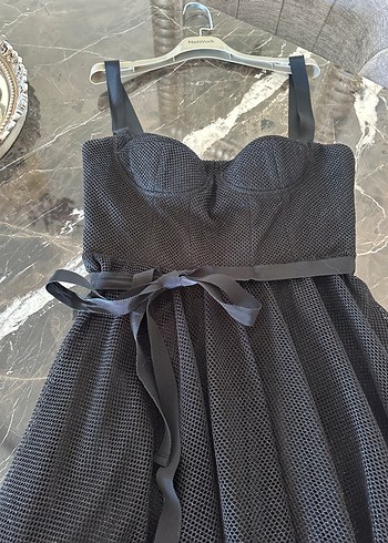 Siyah Strappy Midi Elbise, Kemerli, Straplez,Simli,Özel davetler